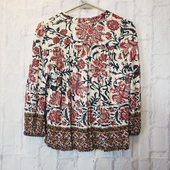 LUCKY BRAND Floral Flowy V-neck Boho Top XS - Picture 6 of 6